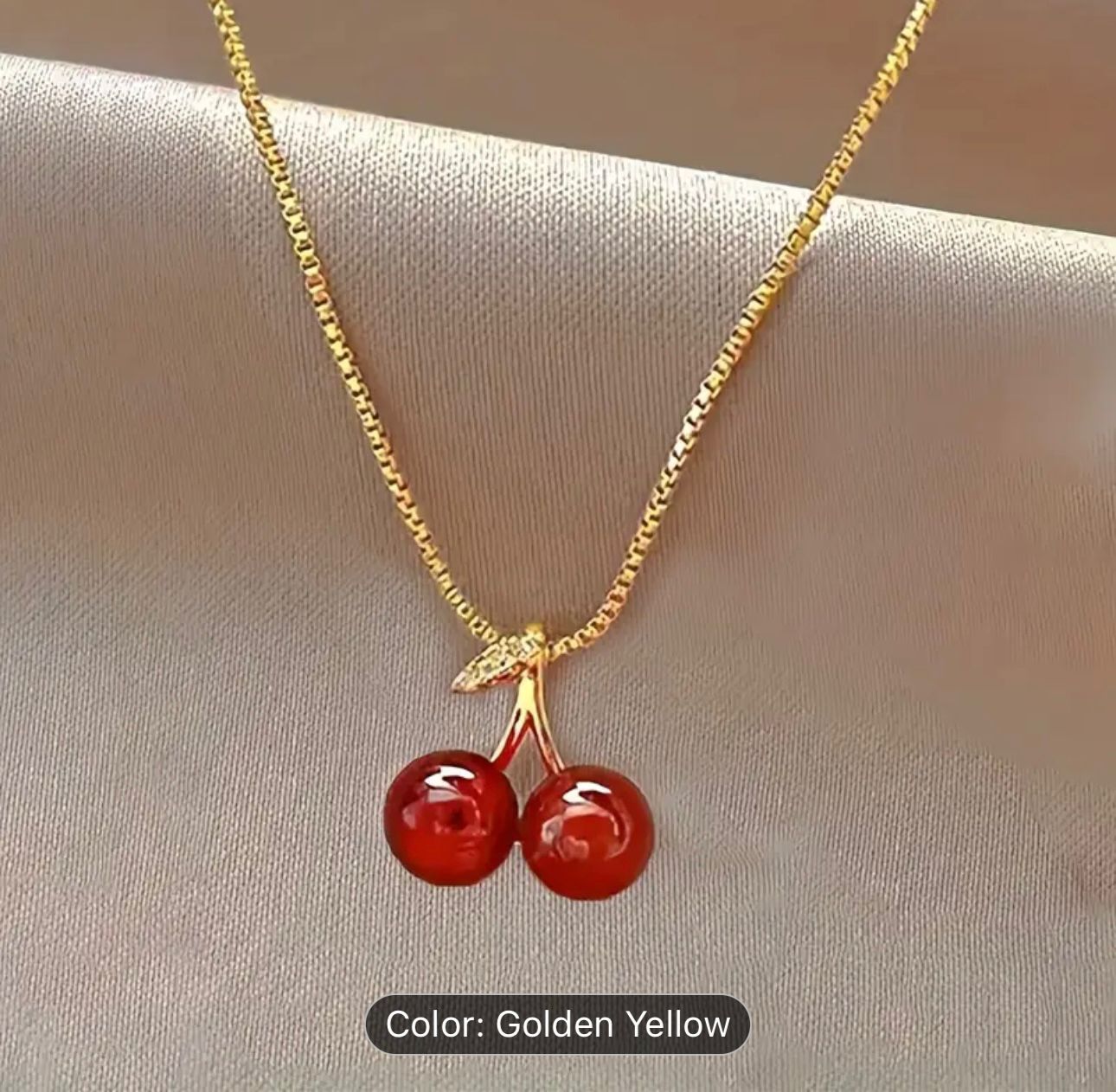 Red Cherry Pendant Necklace MUVAYA