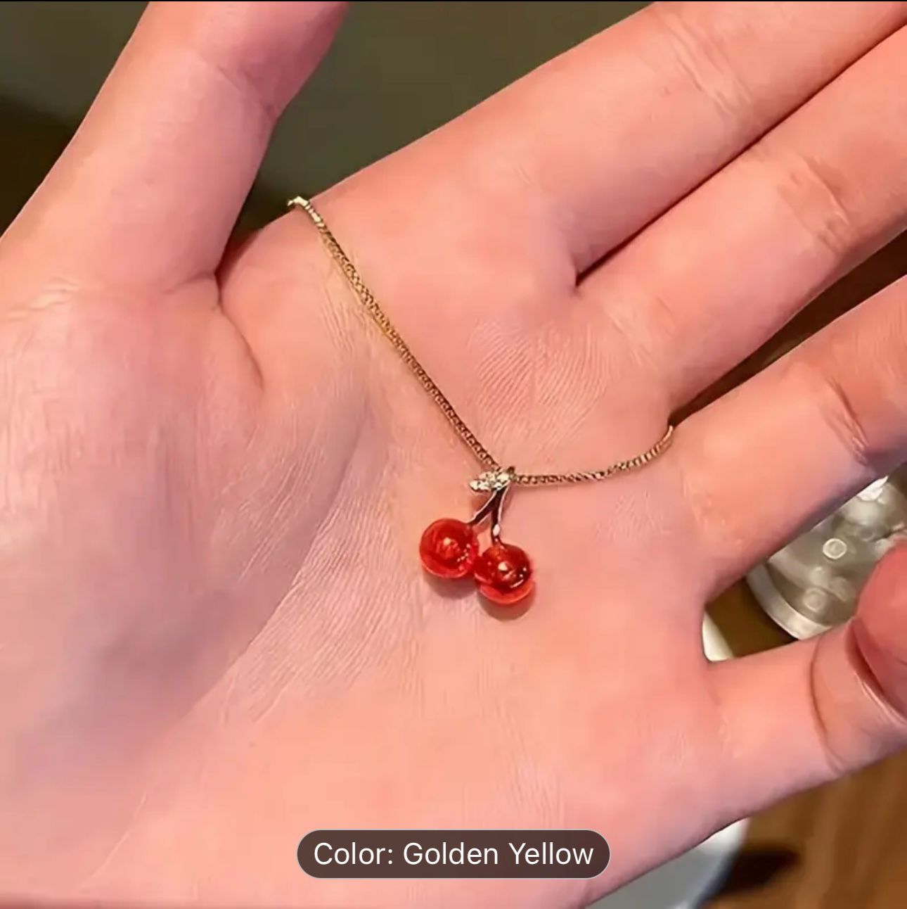 Red Cherry Pendant Necklace MUVAYA
