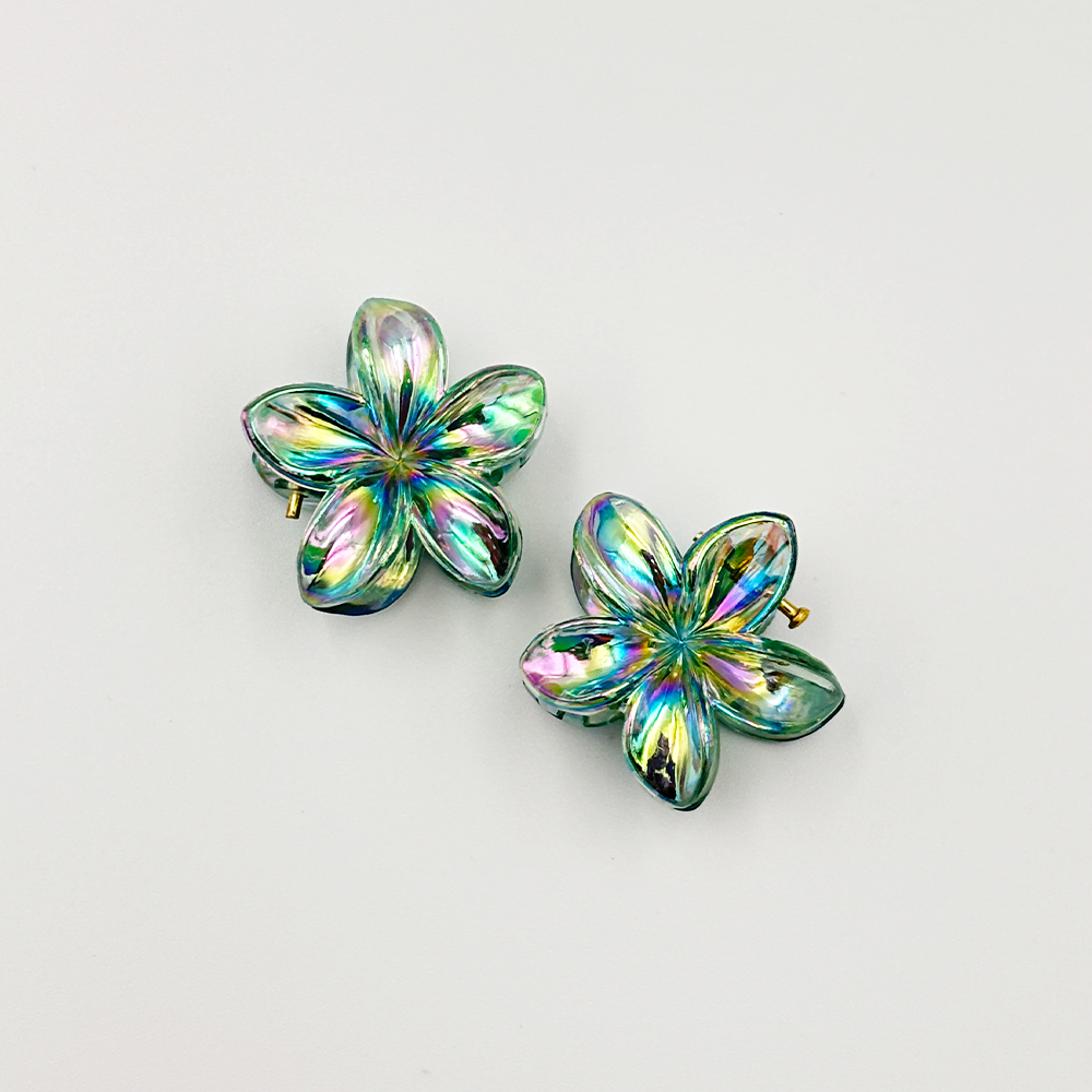 2pcs Boho Transparent Resin Flower Clips MUVAYA