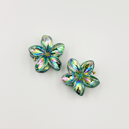 2pcs Boho Transparent Resin Flower Clips MUVAYA
