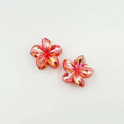 2pcs Boho Transparent Resin Flower Clips MUVAYA