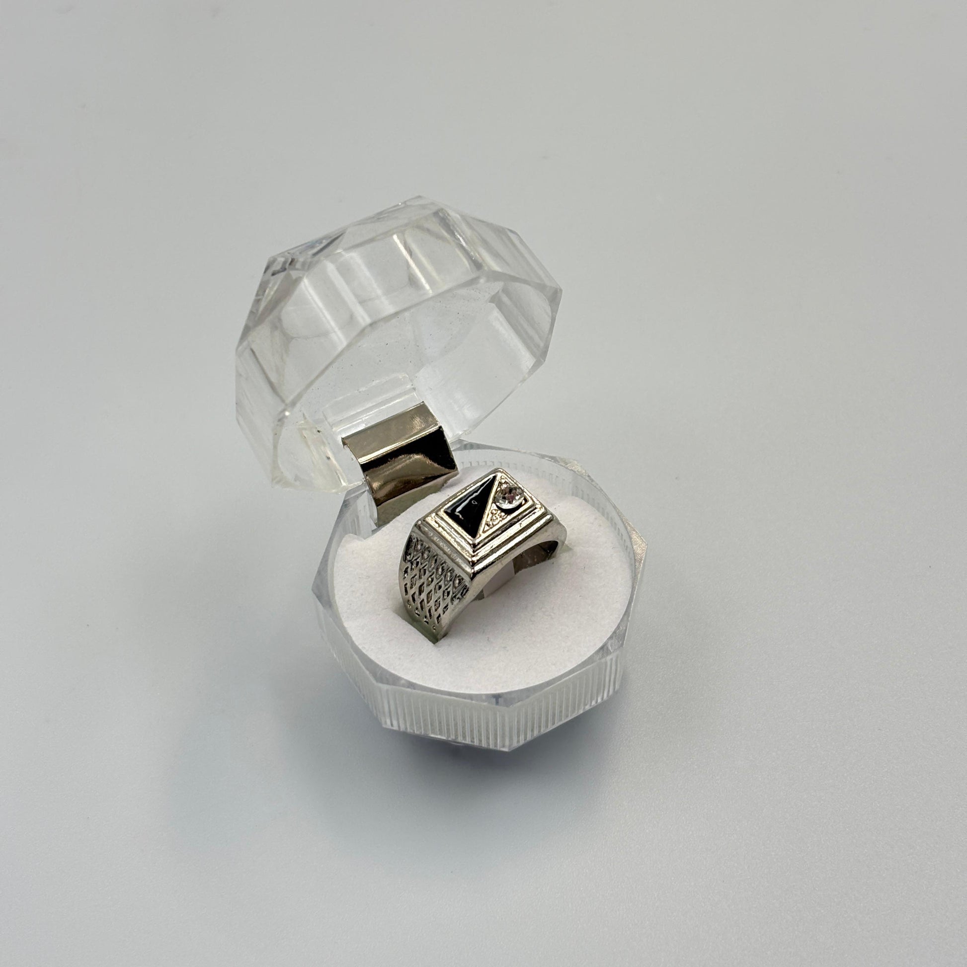 Mixed Retro Punk Black Enamel Square Rings for Men And Women MUVAYA
