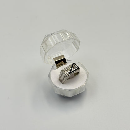Mixed Retro Punk Black Enamel Square Rings for Men And Women MUVAYA
