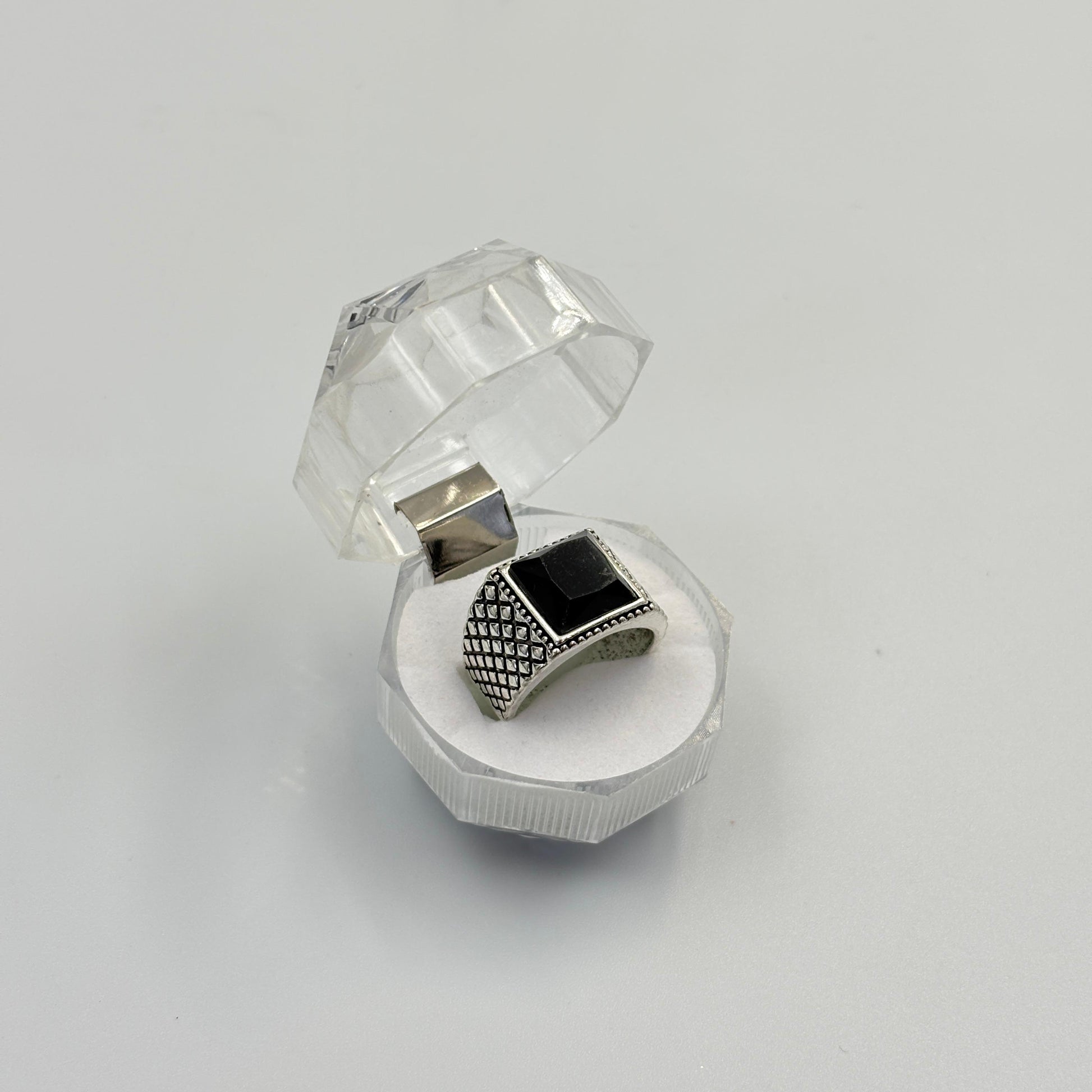 Mixed Retro Punk Black Enamel Square Rings for Men And Women MUVAYA