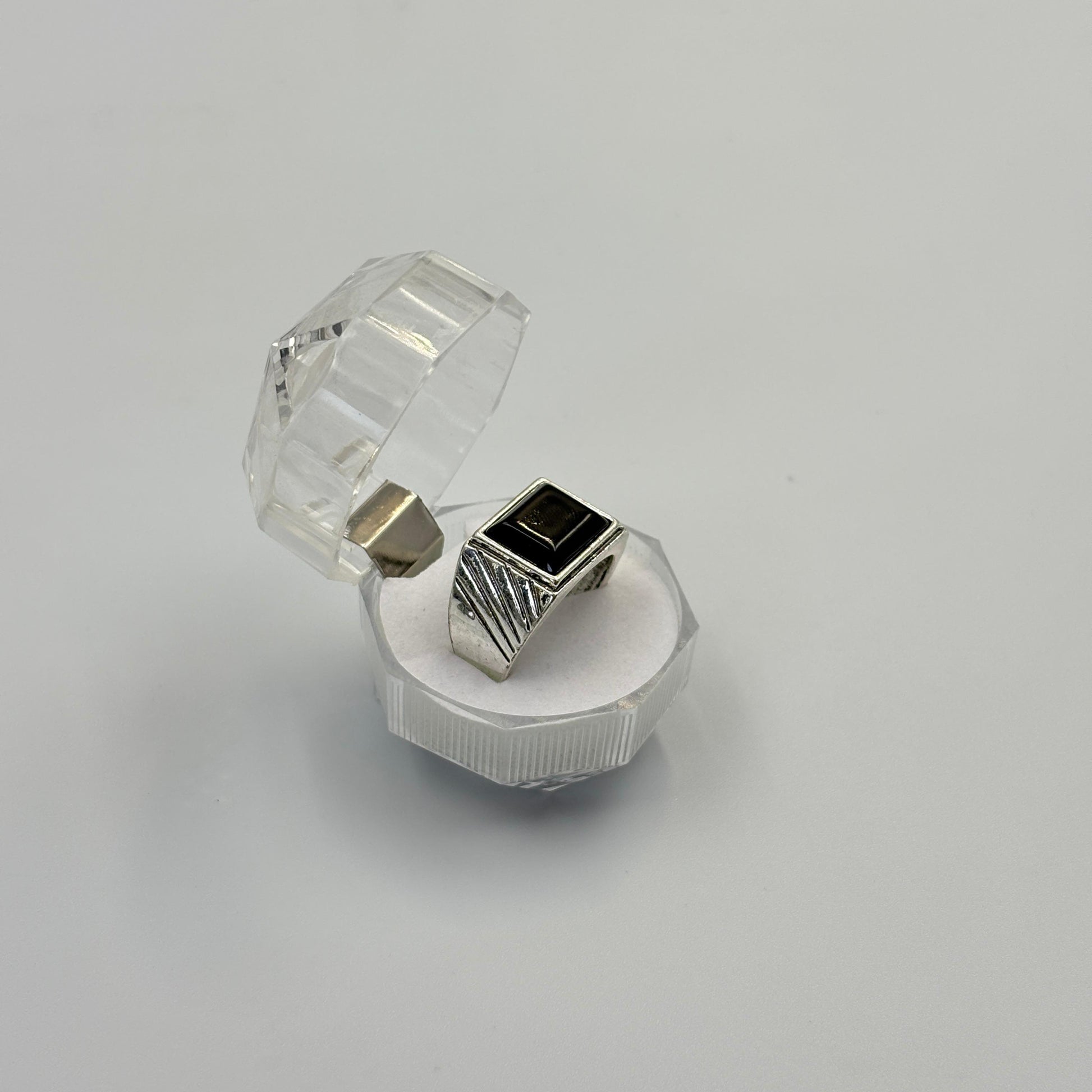 Mixed Retro Punk Black Enamel Square Rings for Men And Women MUVAYA