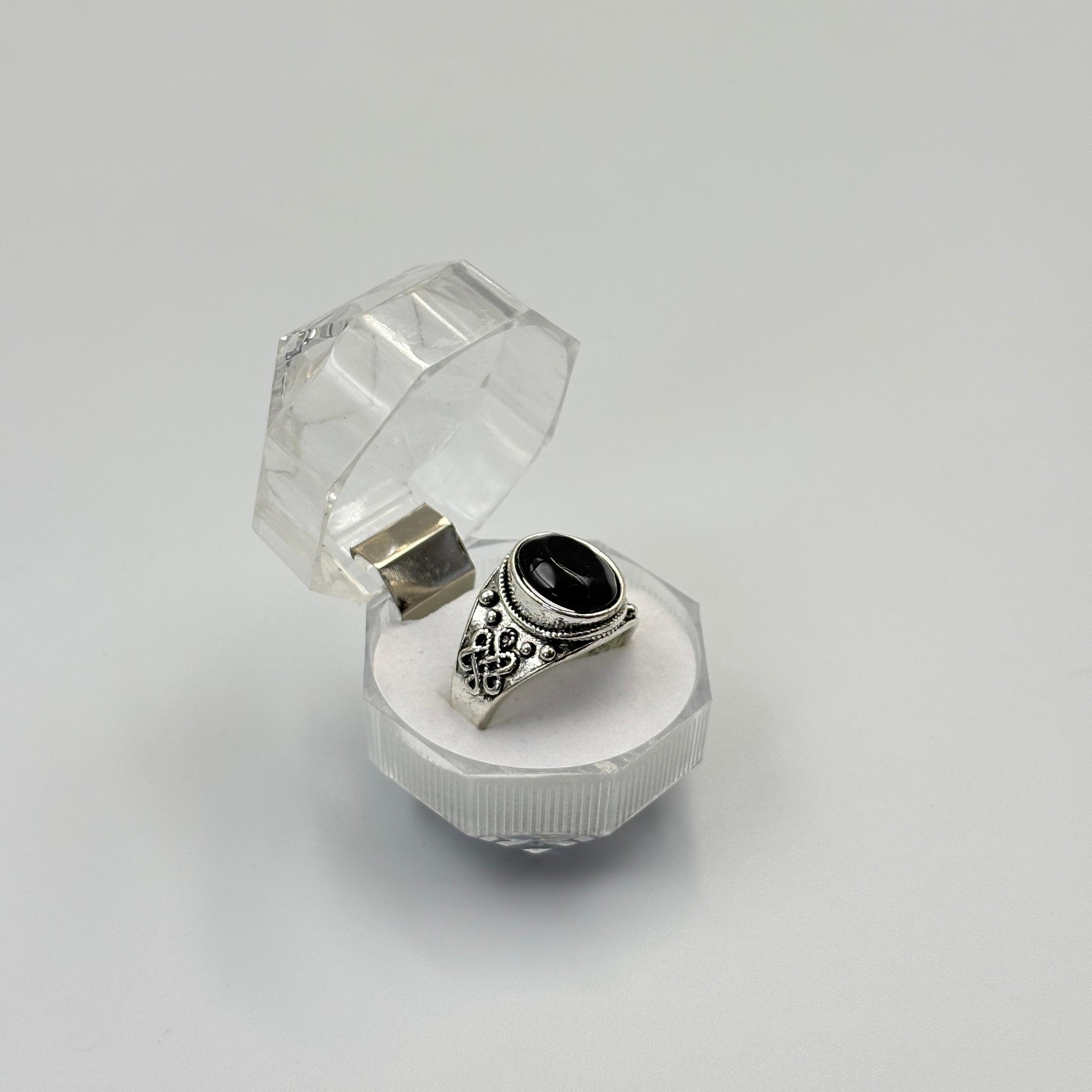 Mixed Retro Punk Black Enamel Square Rings for Men And Women MUVAYA