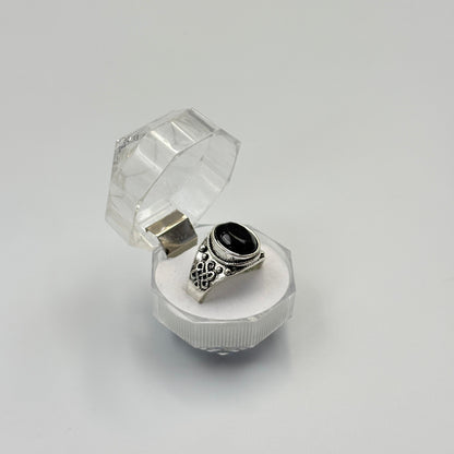 Mixed Retro Punk Black Enamel Square Rings for Men And Women MUVAYA