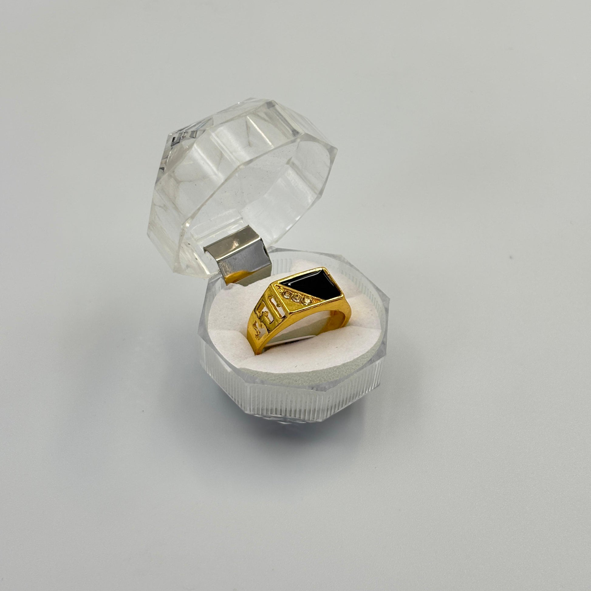 Mixed Retro Punk Black Enamel Square Rings for Men And Women MUVAYA