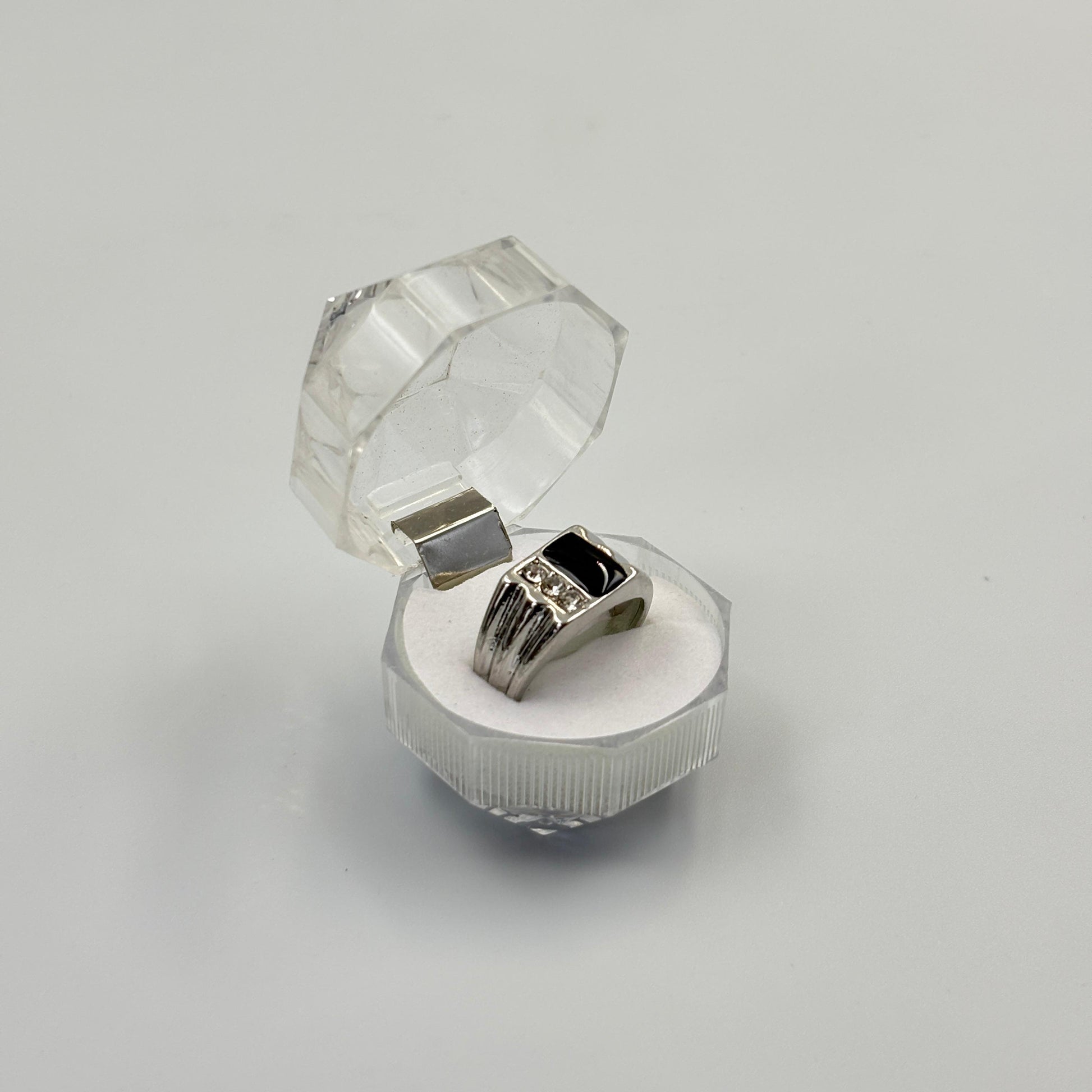 Mixed Retro Punk Black Enamel Square Rings for Men And Women MUVAYA