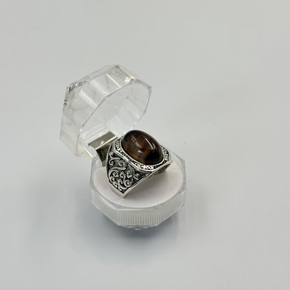 Unisex Gemstone Natural Stone Tiger Eye Ring MUVAYA