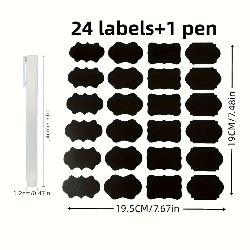 24pcs Kitchen Storage with Labels & Marker MUVAYA