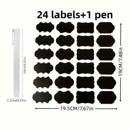 24pcs Kitchen Storage with Labels & Marker MUVAYA