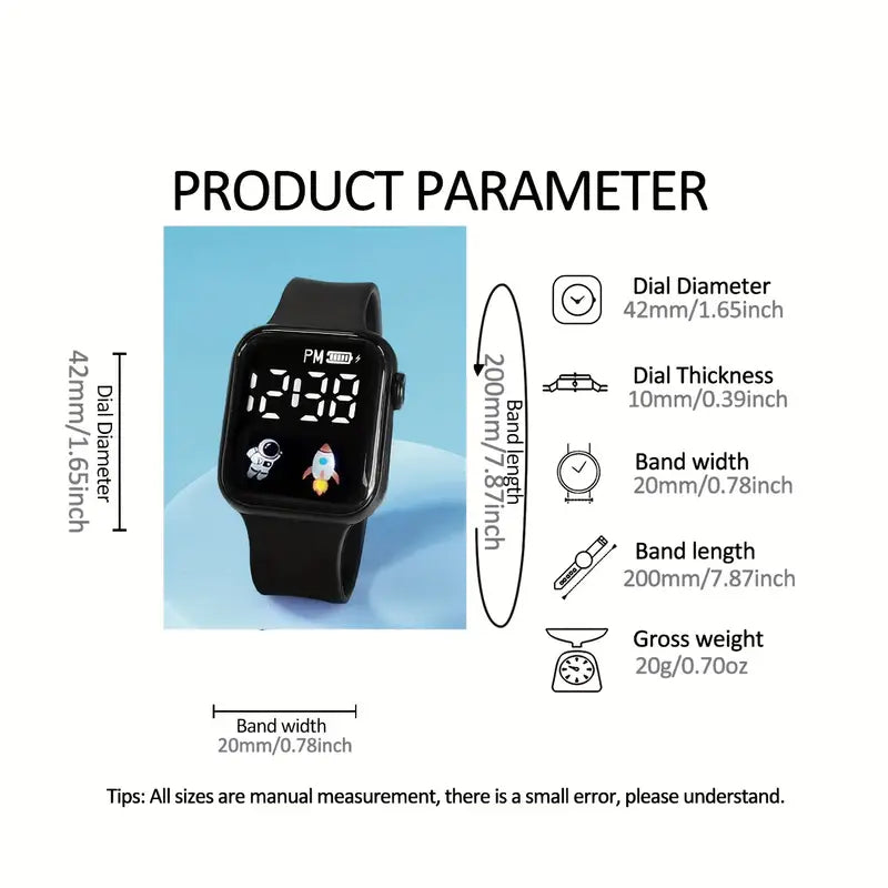 4PCS Wristwatch and Astronaut Magnetic Pendant Bracelet Set for Boys and Girls MUVAYA