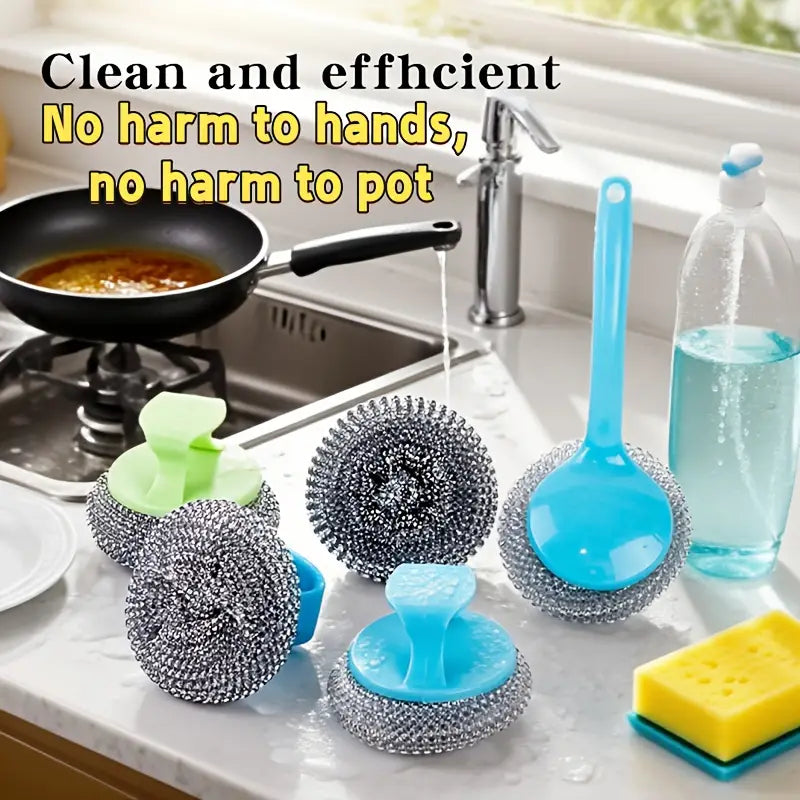 Stainless Steel Scrub Sponges with Ergonomic Handles MUVAYA