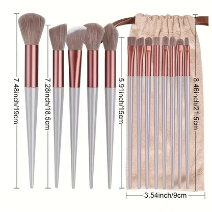 Makeup Brush Set + 2pcs Makeup Sponges MUVAYA