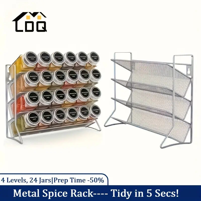 4-Tier Metal Spice Rack Organizer MUVAYA