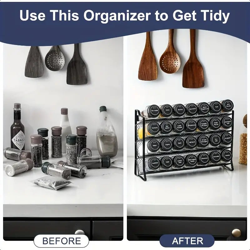 4-Tier Metal Spice Rack Organizer MUVAYA