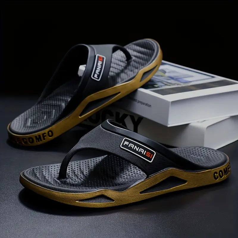 Comfortable Men's Fashion Letter Print Slippers MUVAYA