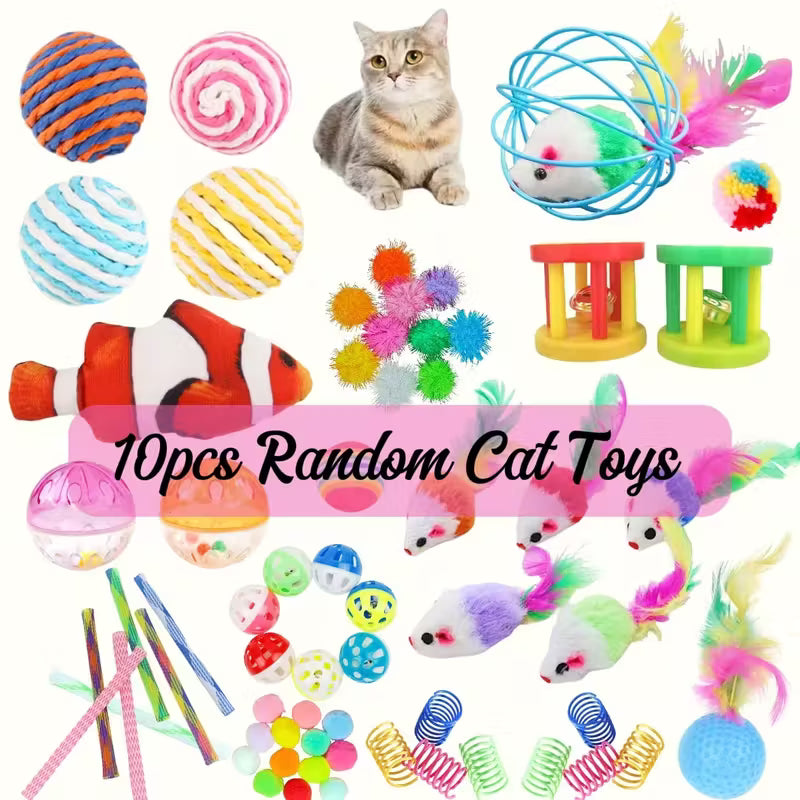 10pcs Assorted Cat Toys Set MUVAYA