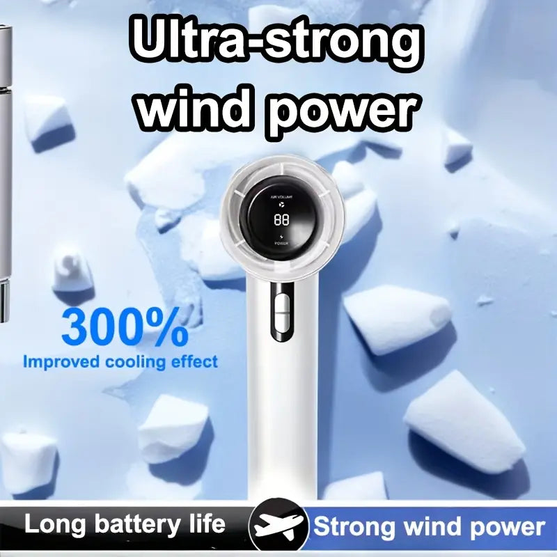 AI00 Handheld Turbo Fan 13000 RPM – High-Speed USB-C Portable Cooling Fan MUVAYA