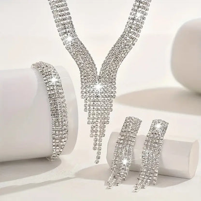 Exquisite Sparkling Necklace and Earring Set MUVAYA