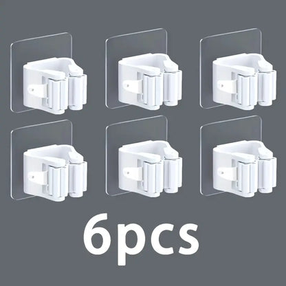 6pcs Wall-Mounted Mop and Broom Rack MUVAYA