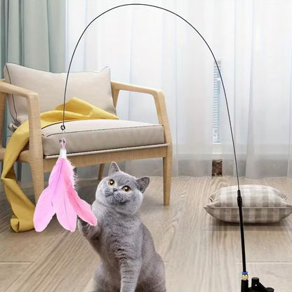 Interactive Cat Teasing Stick with Bells & Feather MUVAYA