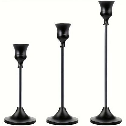 Set of 3 Elegant Candlesticks for Home Decor MUVAYA