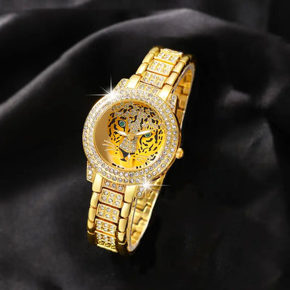5pcs Leopard Head Jewelry & Watch Set MUVAYA