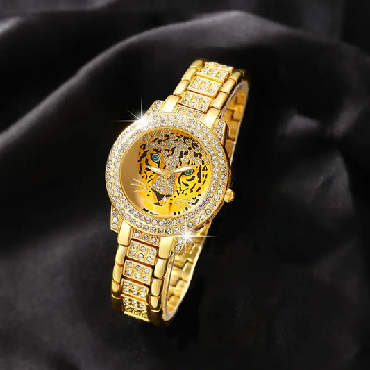 5pcs Leopard Head Jewelry & Watch Set MUVAYA