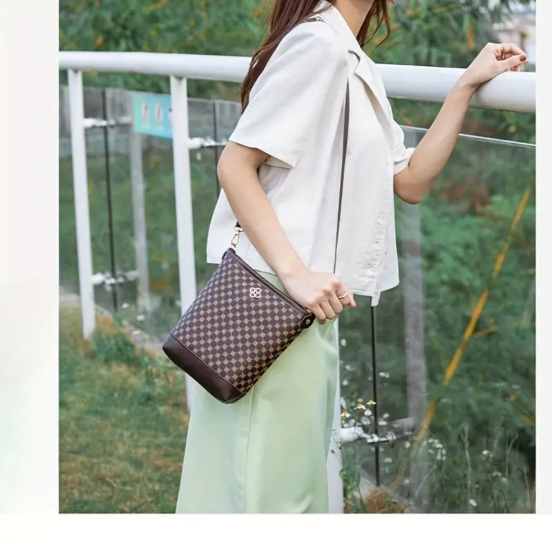 Vintage Geometric Pattern Crossbody Bag for Women MUVAYA