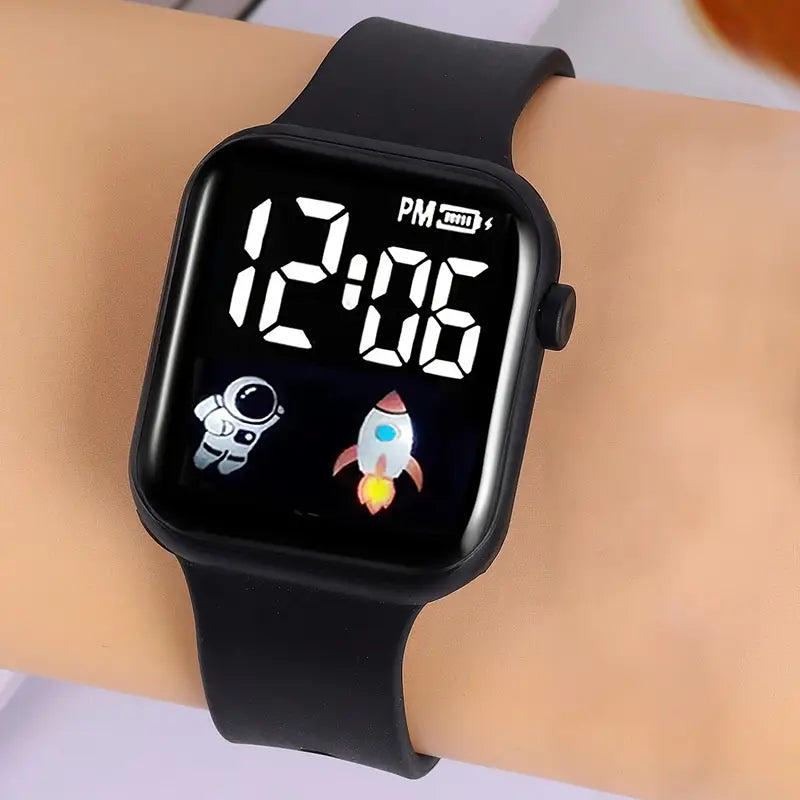 4PCS Wristwatch and Astronaut Magnetic Pendant Bracelet Set for Boys and Girls MUVAYA