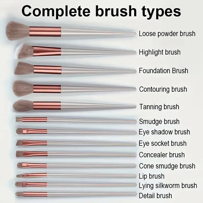 Makeup Brush Set + 2pcs Makeup Sponges MUVAYA