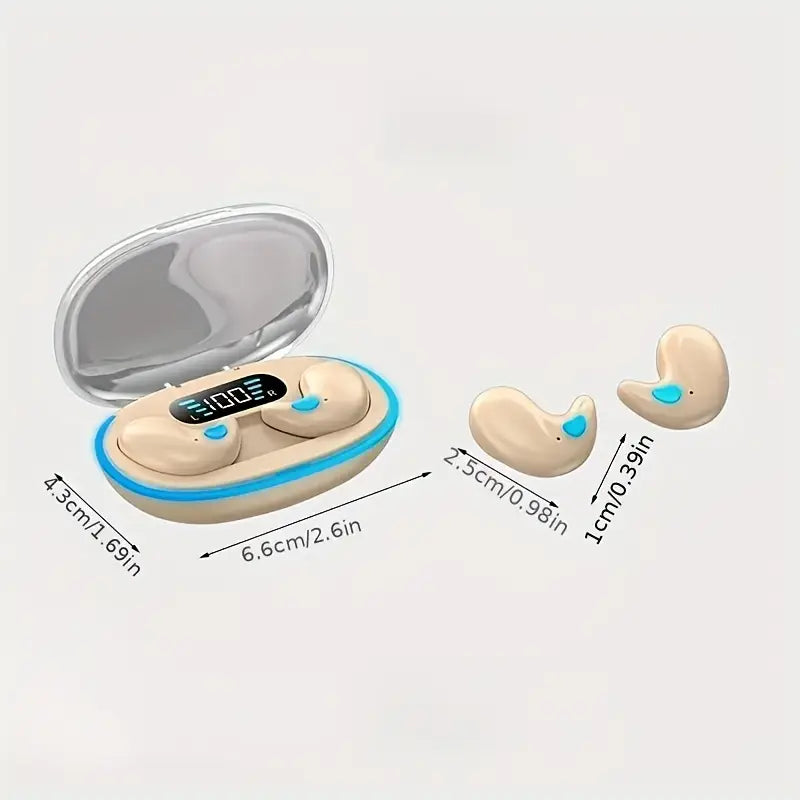 X55 Comfort Sleep Wireless Earbuds with LED Light and Transparent Lid MUVAYA