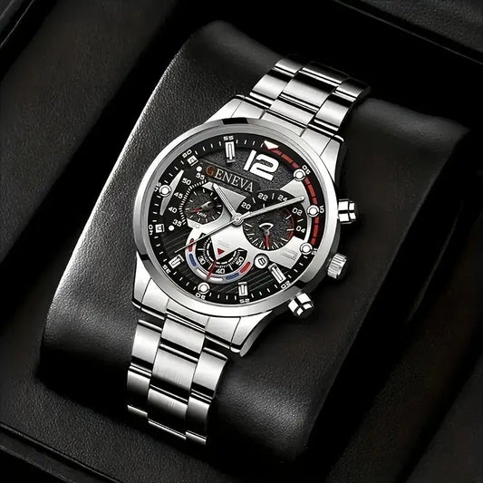 Simple Fashion Men'S Steel Band Quartz Watch - MUVAYA